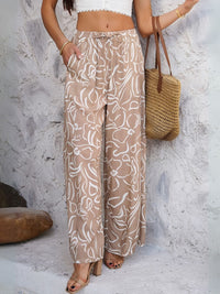 Yacht Party Wide Leg Pants - khaki