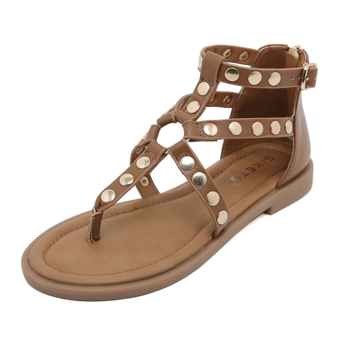 Siketu | Asha Studded Gladiator Sandal - khaki