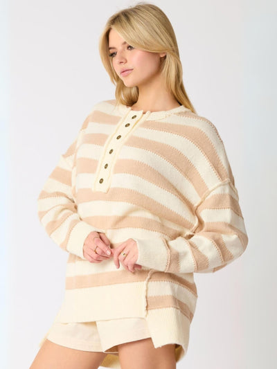 Portland Striped Sweater - Khaki