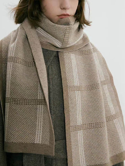 Karri Cotton Plaid Scarf - Khaki