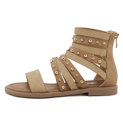 Siketu | Make A Scene Studded Gladiator Sandal - khaki