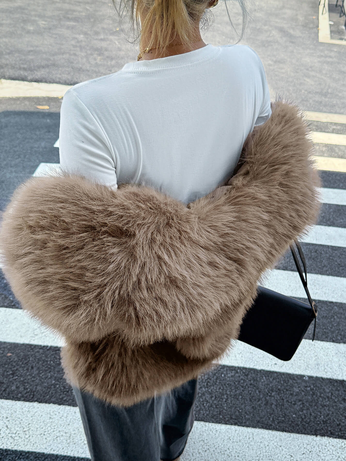 Helios Lined Faux Fur Coat - khaki