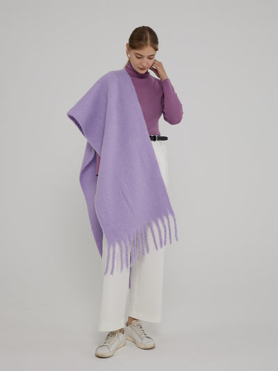 Catalog Tassel Blanket Scarf - Lavender