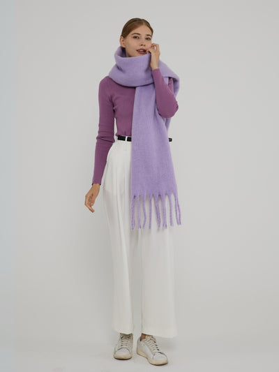 Catalog Tassel Blanket Scarf - Lavender