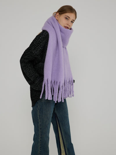 Catalog Tassel Blanket Scarf - Lavender