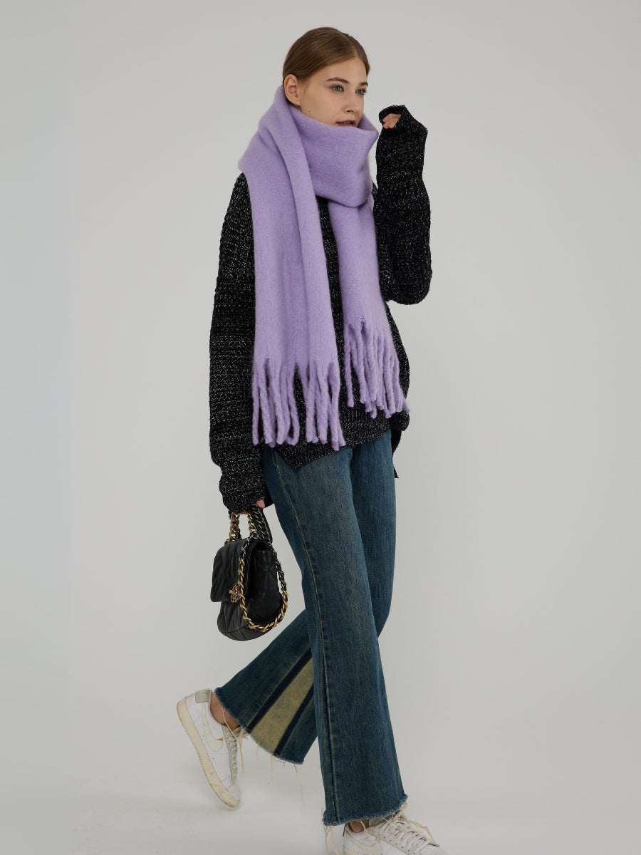 Catalog Tassel Blanket Scarf - Lavender