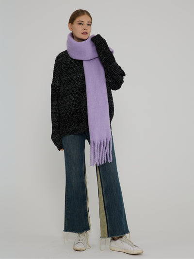 Catalog Tassel Blanket Scarf - Lavender