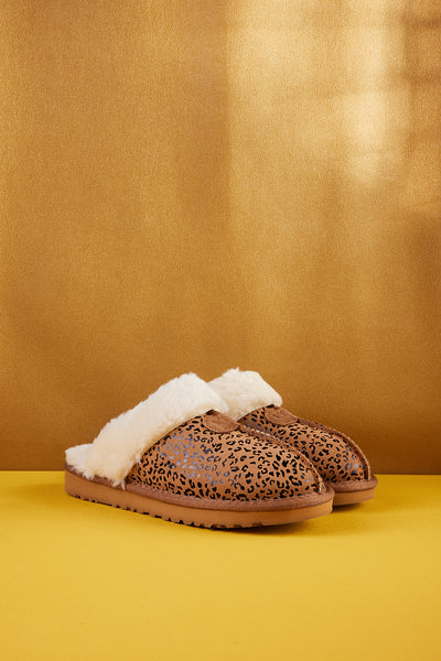 SMAIBULUN Ugg | Stefanie Leopard Faux Fur Slipper