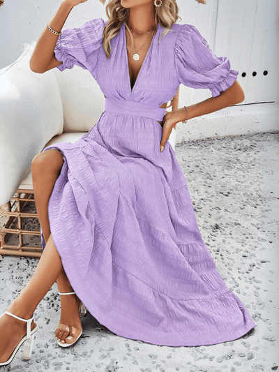 Rhea Tiered Cutout Maxi Dress - Lilac