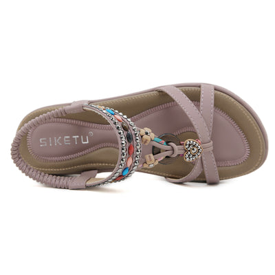 Siketu | Concentric Beaded Comfort Sandal - mauve