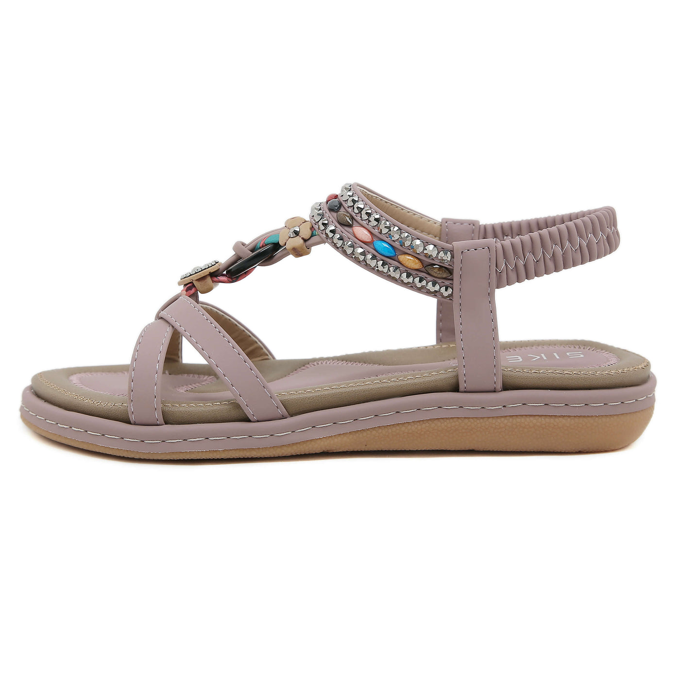 Siketu | Concentric Beaded Comfort Sandal - mauve