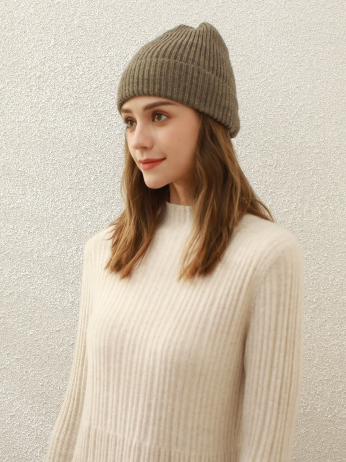 Arctic Velvet Wool Blend Beanie - mocha