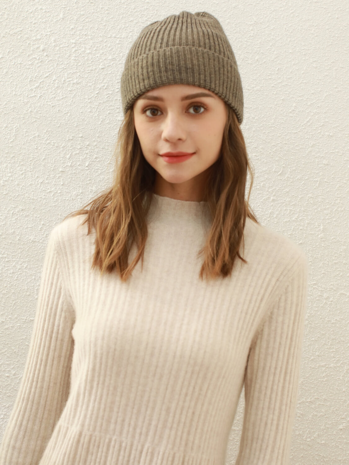 Arctic Velvet Wool Blend Beanie - mocha