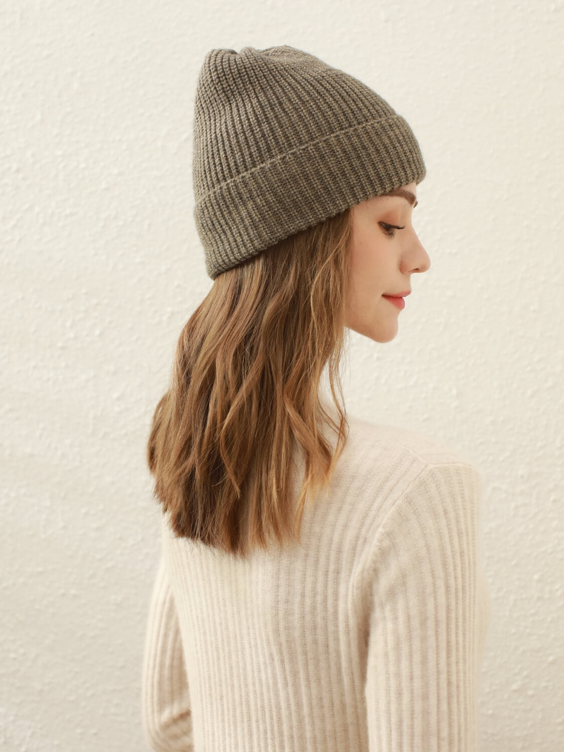 Arctic Velvet Wool Blend Beanie - mocha