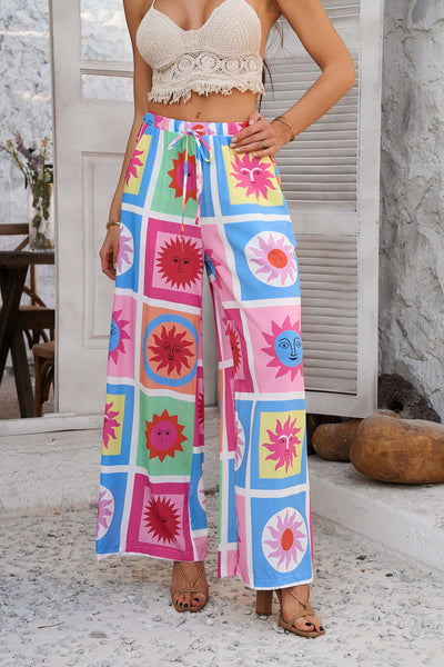 Yacht Party Wide Leg Pants - multi