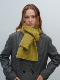 Wool Blend Cloud Beanie Scarf Matching Set - Mustard