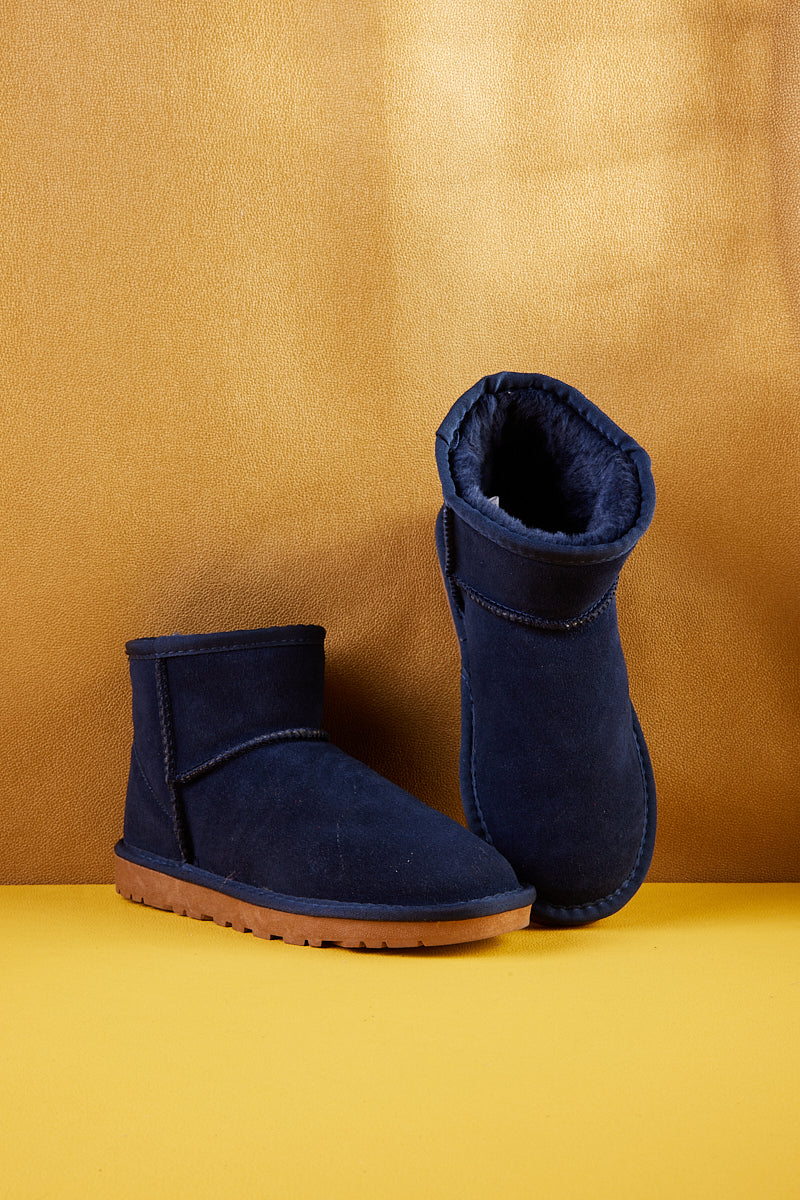 SMAIBULUN Ugg | Faux Fur-Lined Classic Short Ugg Boots - Navy