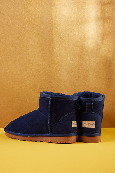 SMAIBULUN Ugg | Faux Fur-Lined Classic Short Ugg Boots - Navy