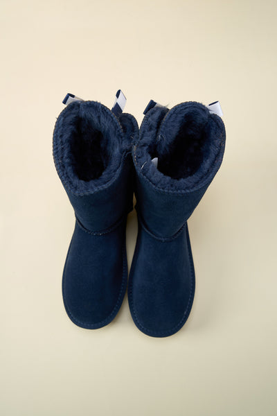 Smaibulun Ugg | Serenity Striped Bailey Bow Shearling Boots - Navy