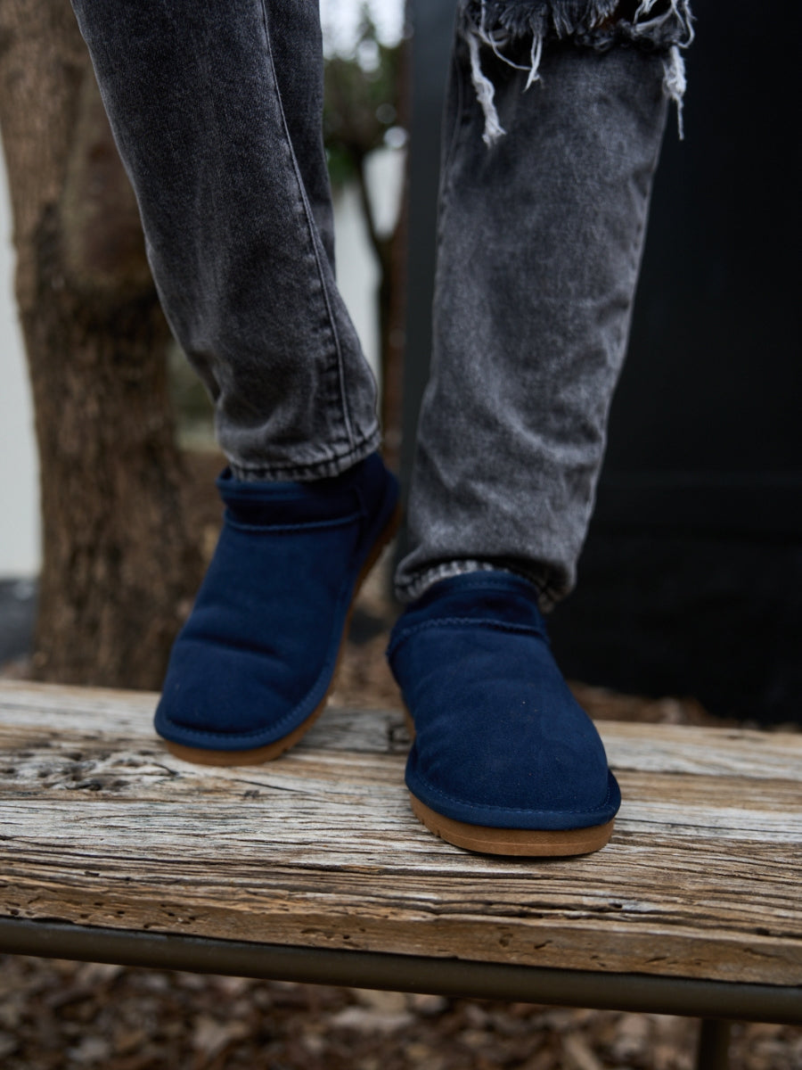 SMAIBULUN Ugg | Faux-Fur-Lined Suede Tasman Ankle Boot - Navy