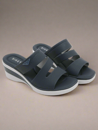 Siketu | Rica Cushioned Wedge Slides - Navy