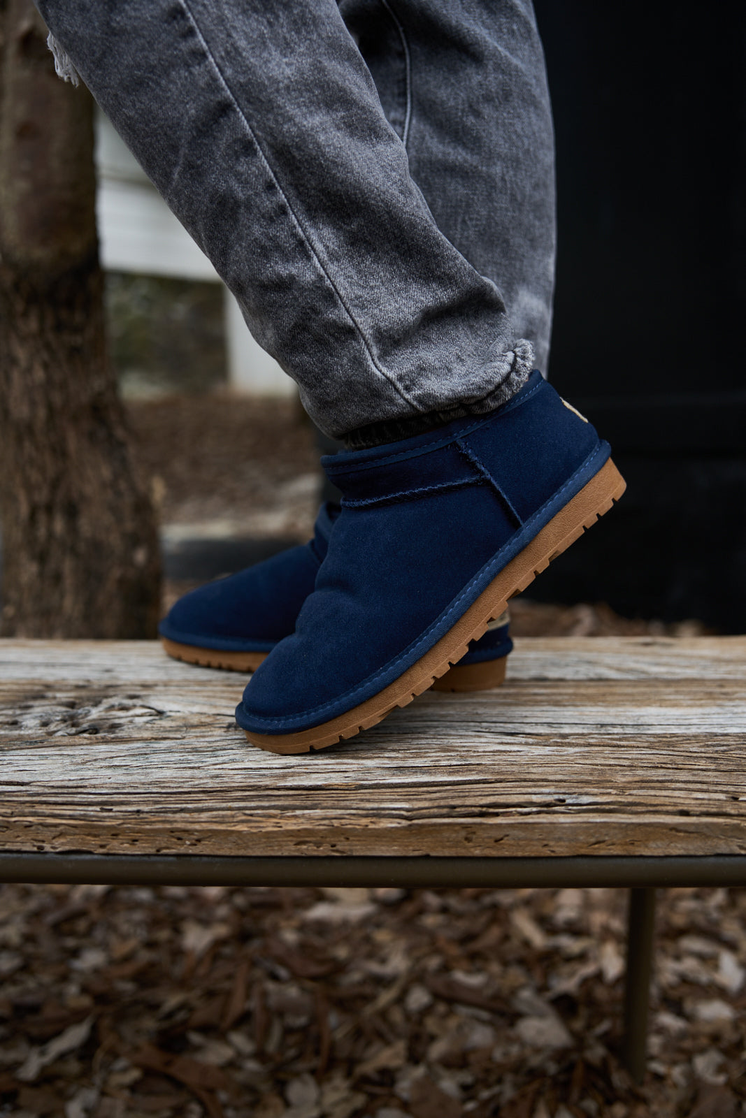 SMAIBULUN Ugg | Faux-Fur-Lined Suede Tasman Ankle Boot - Navy