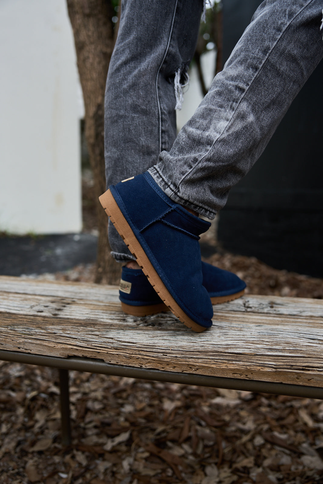 SMAIBULUN Ugg | Faux-Fur-Lined Suede Tasman Ankle Boot - Navy