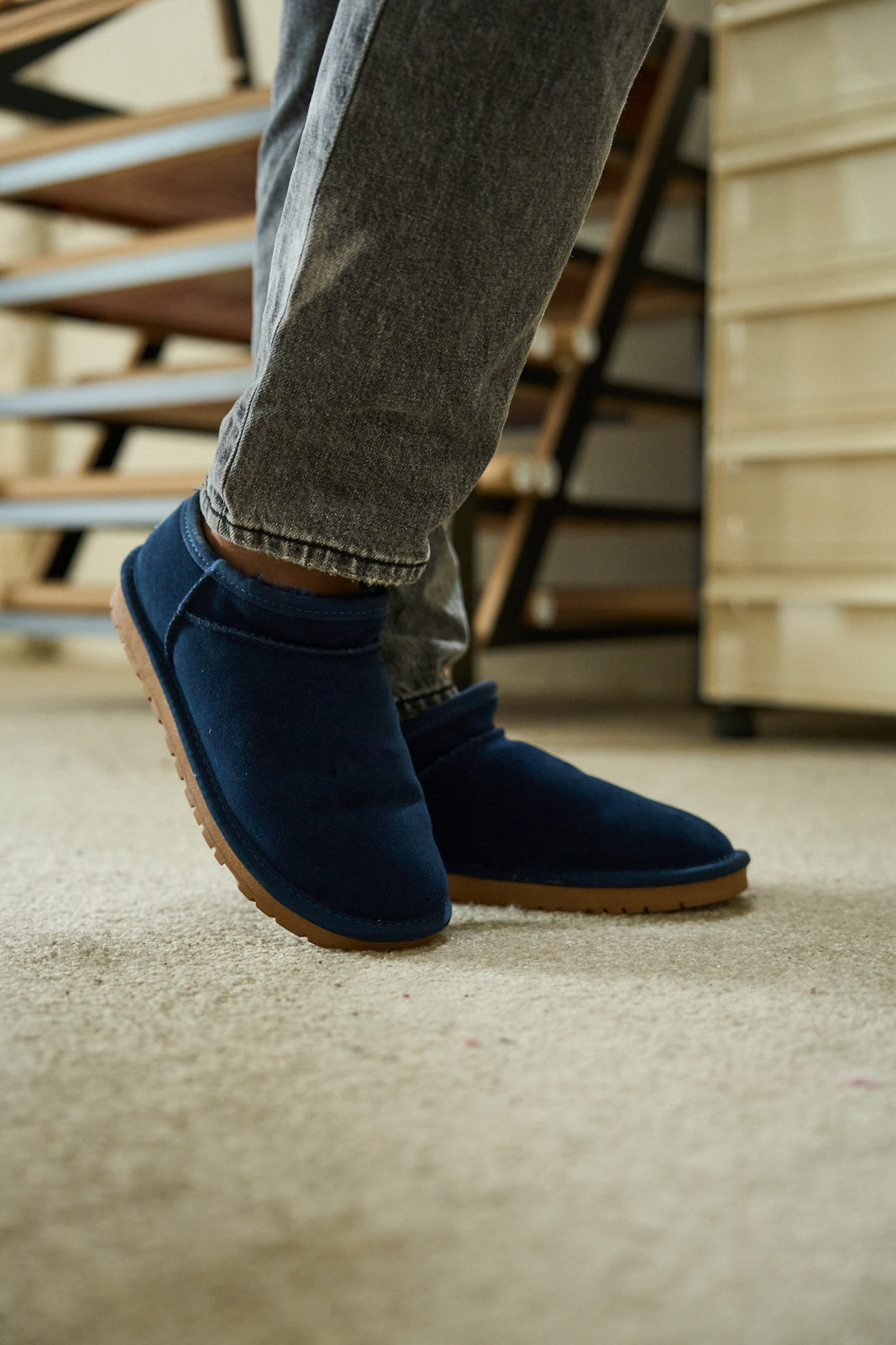 SMAIBULUN Ugg | Faux-Fur-Lined Suede Tasman Ankle Boot - Navy