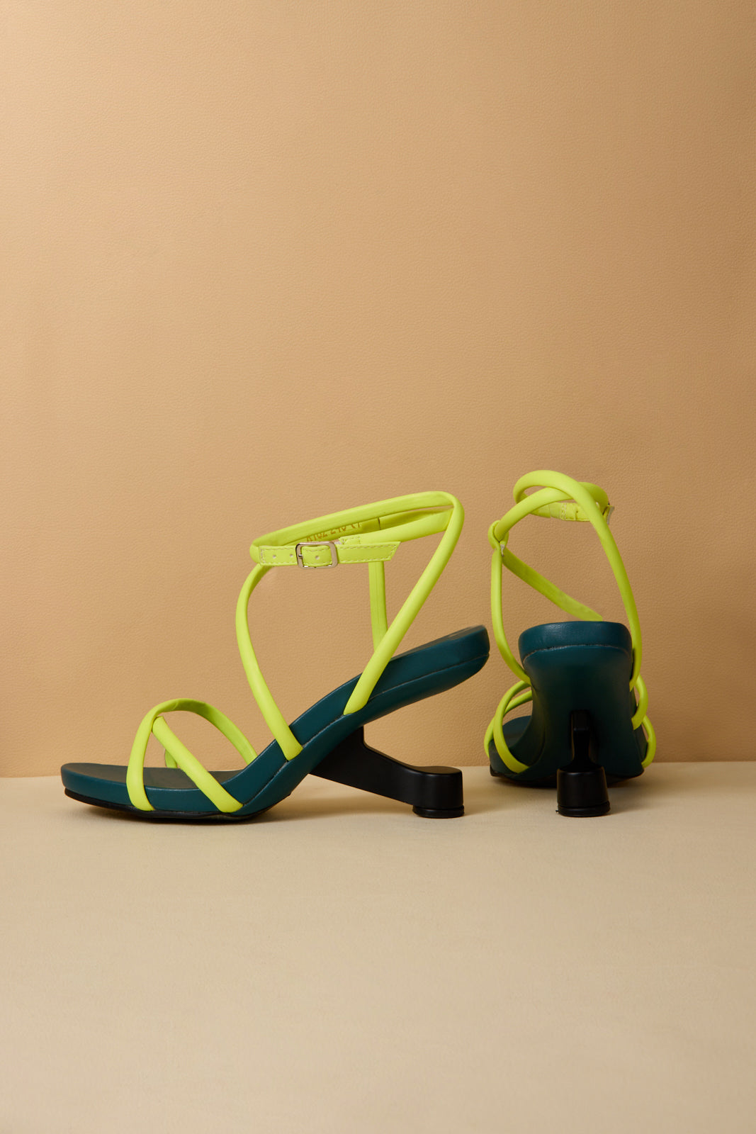 Jady Rose | Jojo Leather Strappy Heels - Green