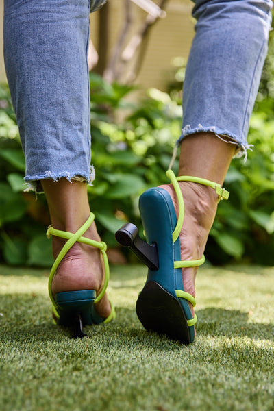 Jady Rose | Jojo Leather Strappy Heels - Green