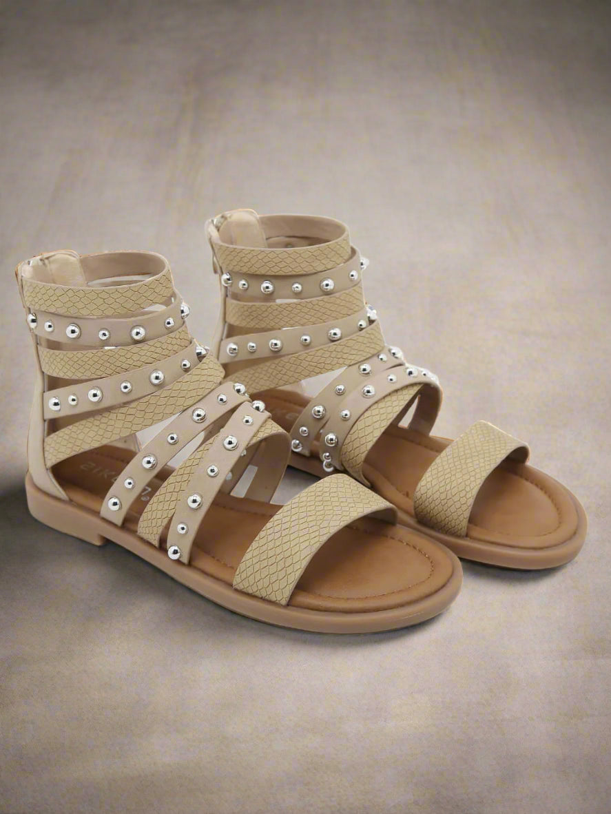 Siketu | Make A Scene Studded Gladiator Sandal - neutral