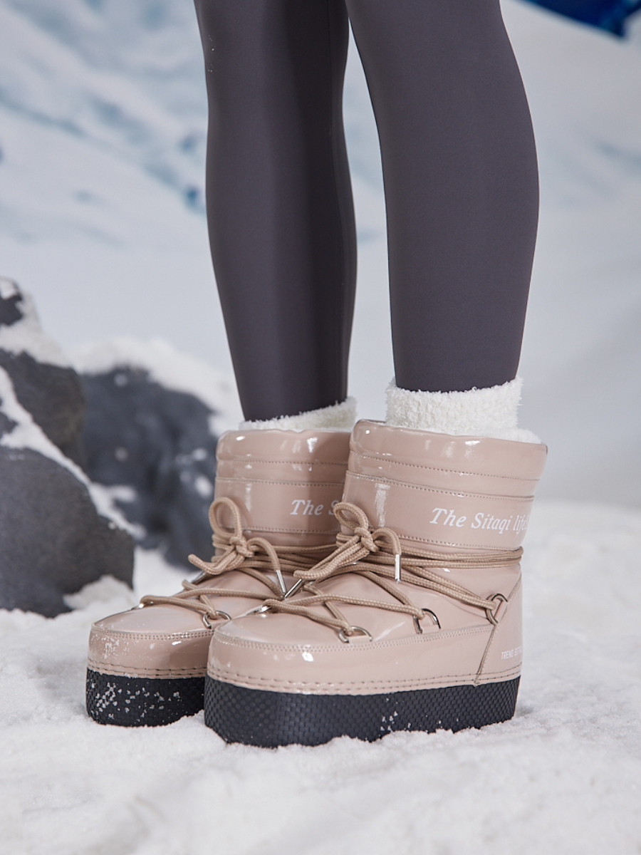 Frozen Princess | Moon Walker Water-Repellent Snow Boot - Neutral