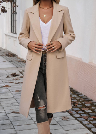 Adri Longline Pocketed Coat - Neutral