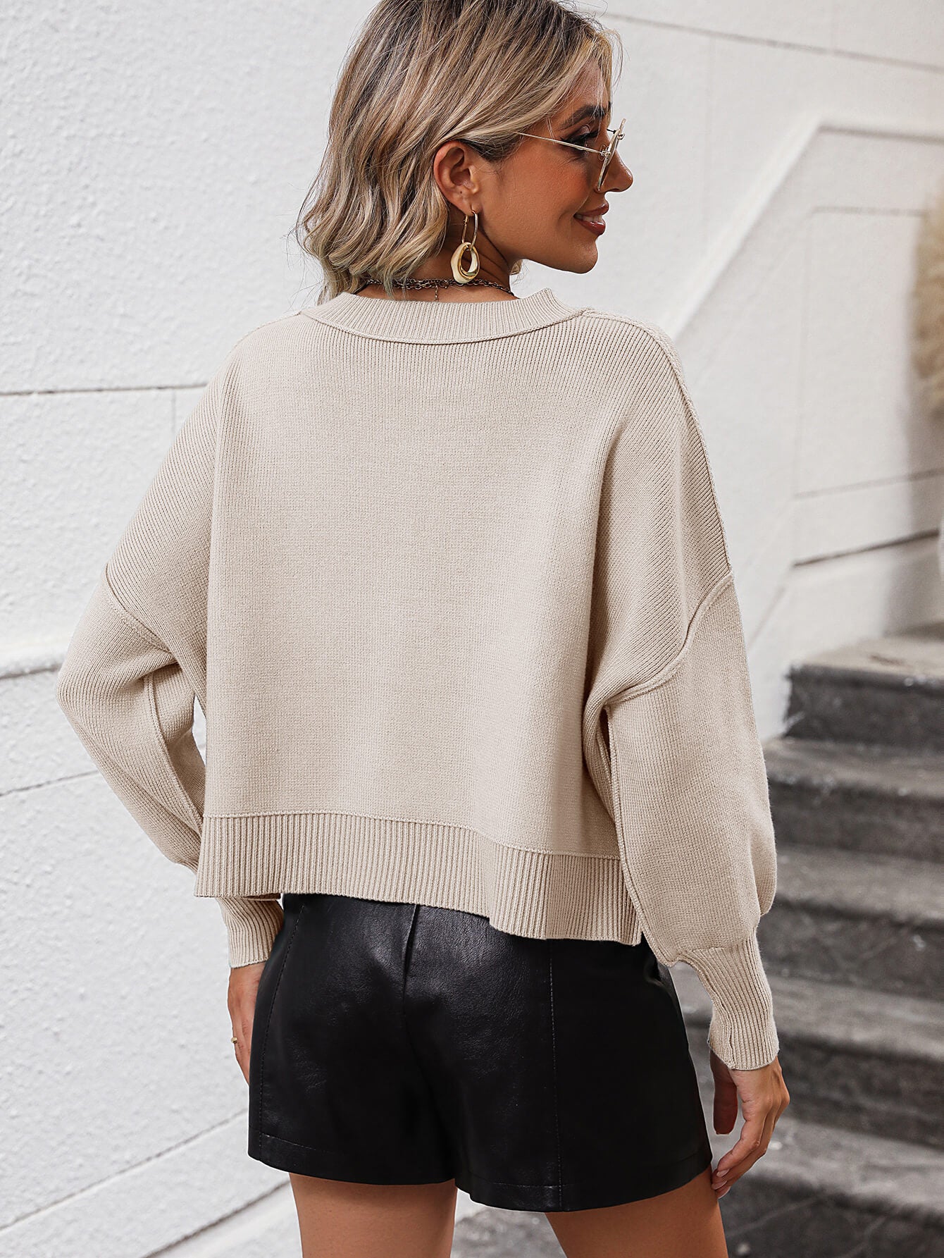 Lorian Oversized Pullover Sweater - Neutral