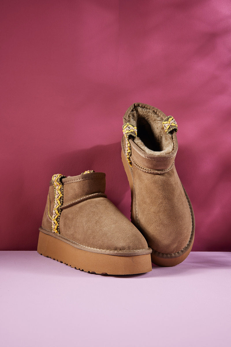 Smaibulun Ugg | Tazz Platform Low Ankle Boot - Olive – SMAIBULUN