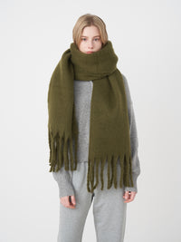 Catalog Tassel Blanket Scarf - Olive