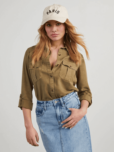 Industry Cargo Denim Shirt - Olive