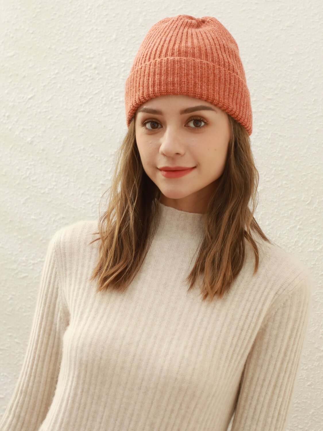 Arctic Velvet Wool Blend Beanie - orange