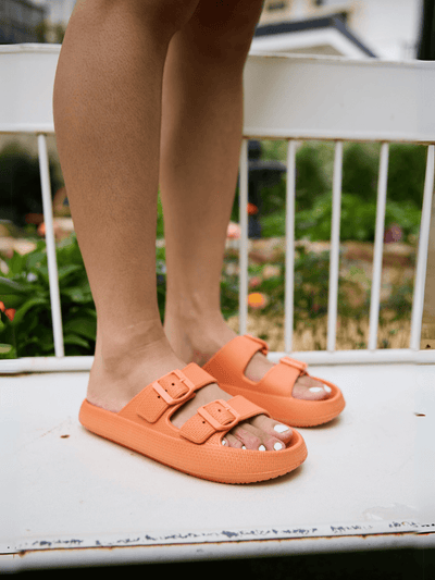 Maibulun | Marshmallow Step Double Strap Sandal - Orange
