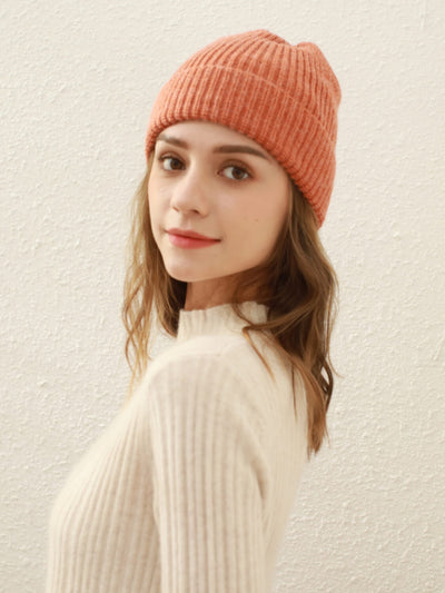 Arctic Velvet Wool Blend Beanie - orange