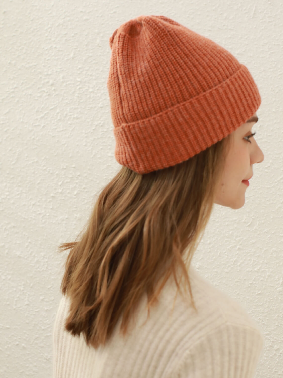 Arctic Velvet Wool Blend Beanie - orange