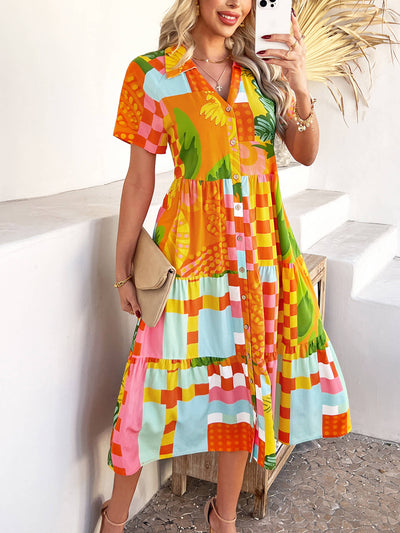 Coastal Luxe Printed Maxi Dress - orange