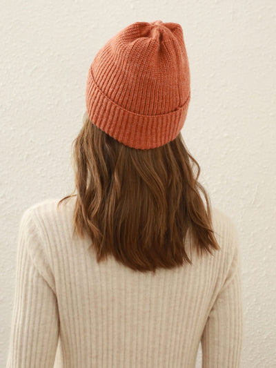 Arctic Velvet Wool Blend Beanie - orange