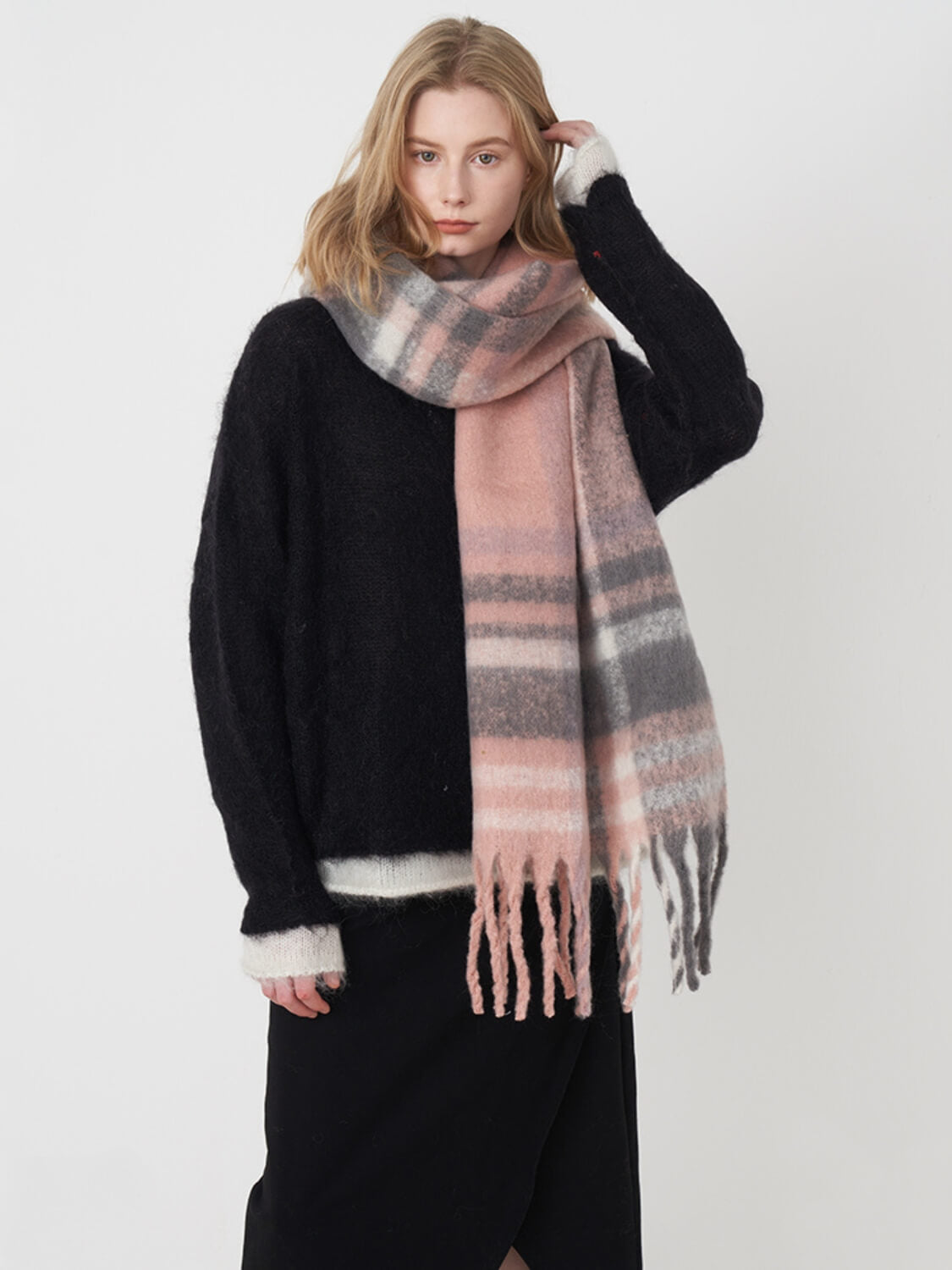 Mitchell Gradient Tassel Blanket Scarf - Pink