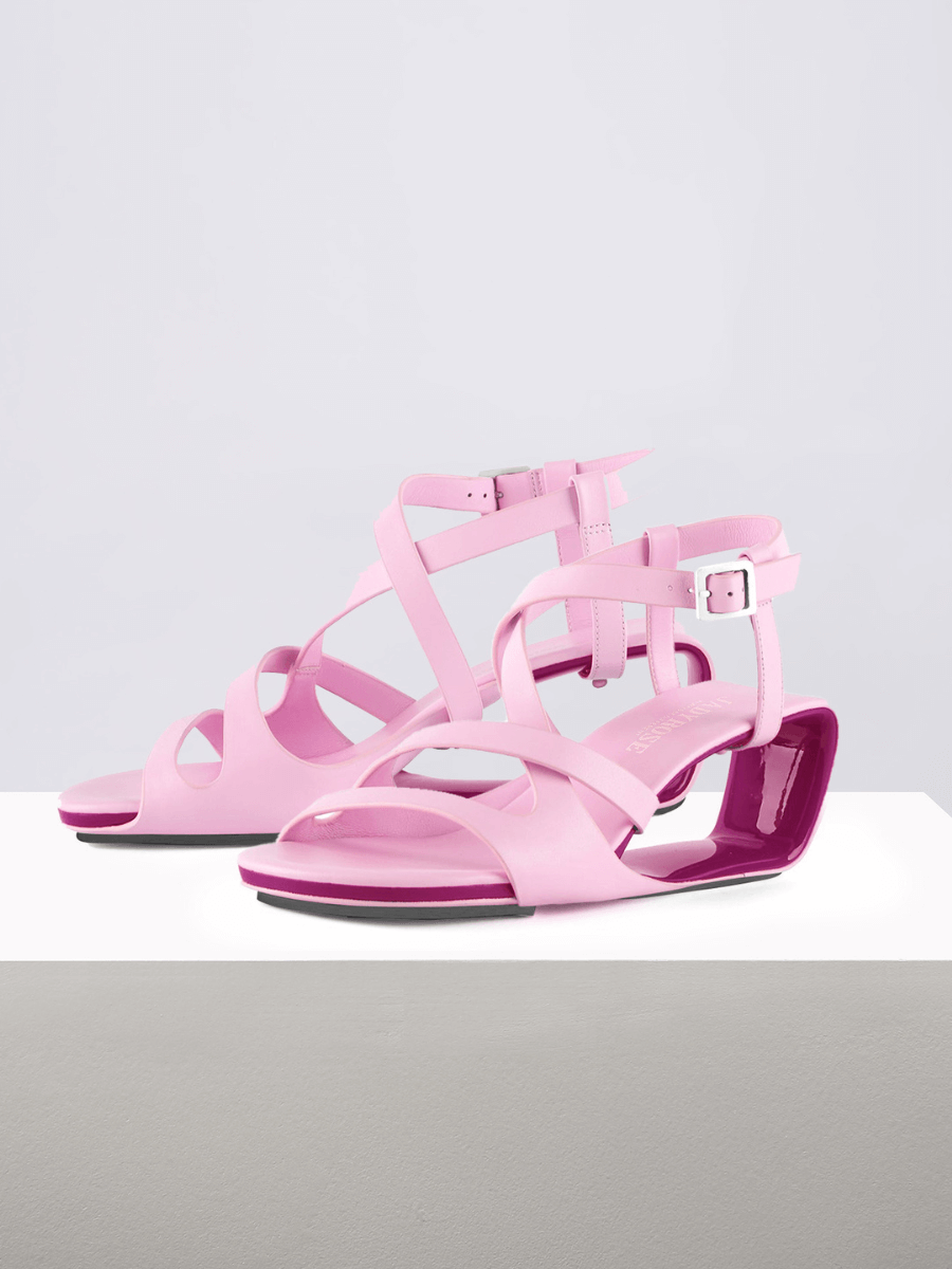 Jady Rose | Harbor Doll Leather Strappy Heels - Pink