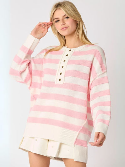 Portland Striped Sweater - Pink