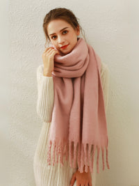 Catalog Tassel Blanket Scarf - Pink