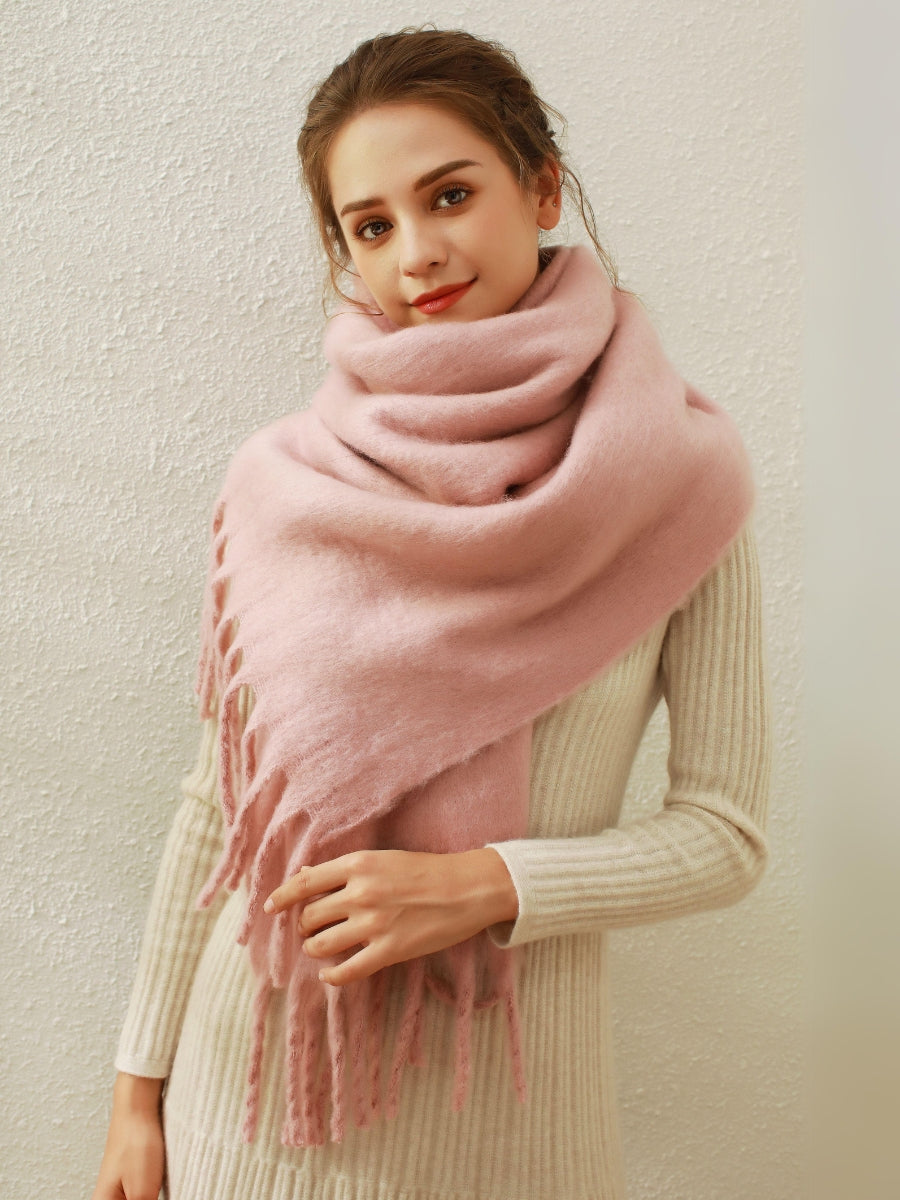 Catalog Tassel Blanket Scarf - Pink