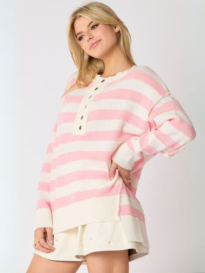 Portland Striped Sweater - Pink