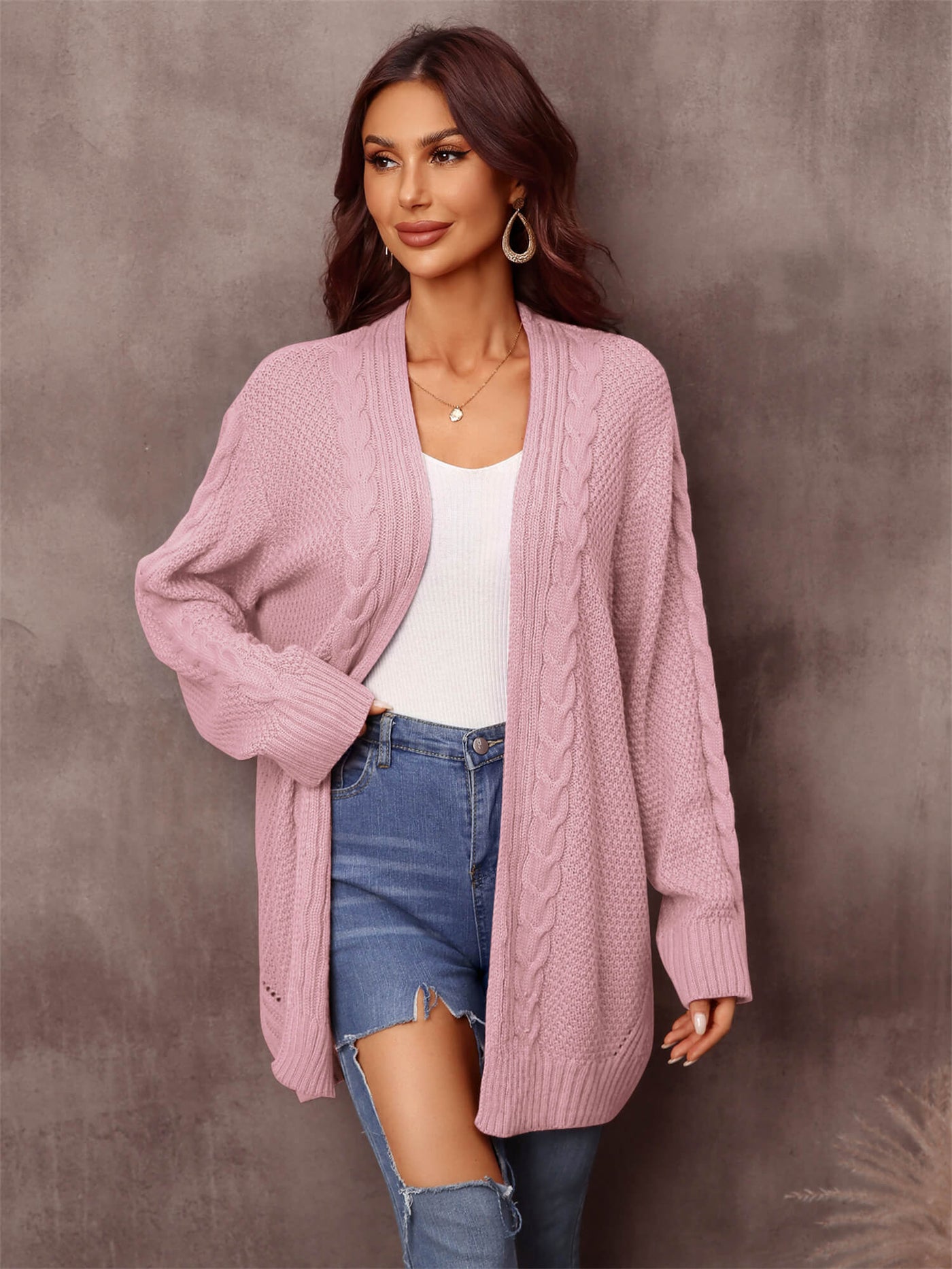 Ludlow Cable Knit Duster Cardigan - Pink